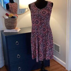 Studio Works Paisley Midi Dress - Red and Black